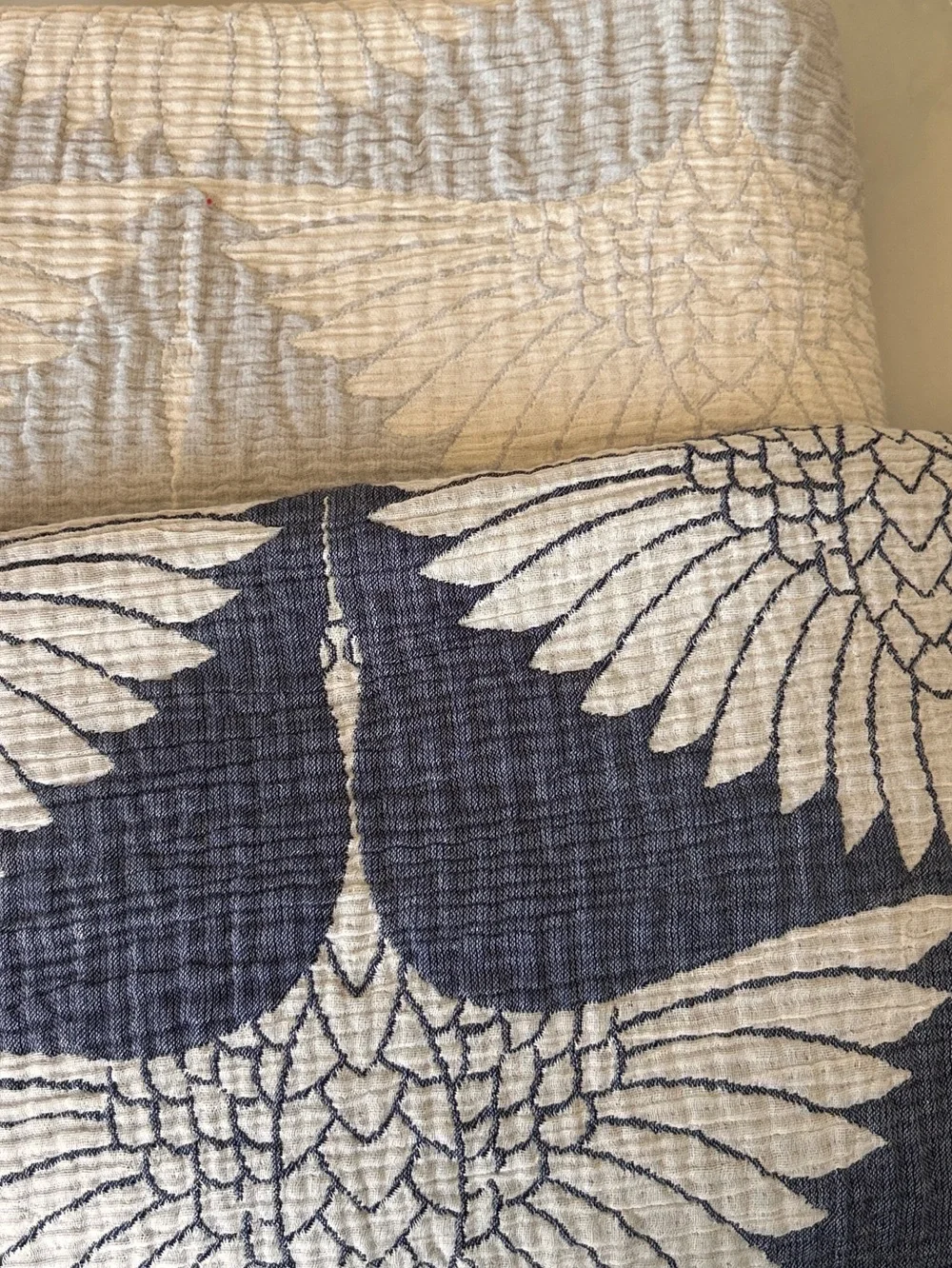 Modern Woven Throw Wedding Silver Gray + White Feathered Flock Jacquard Cotton